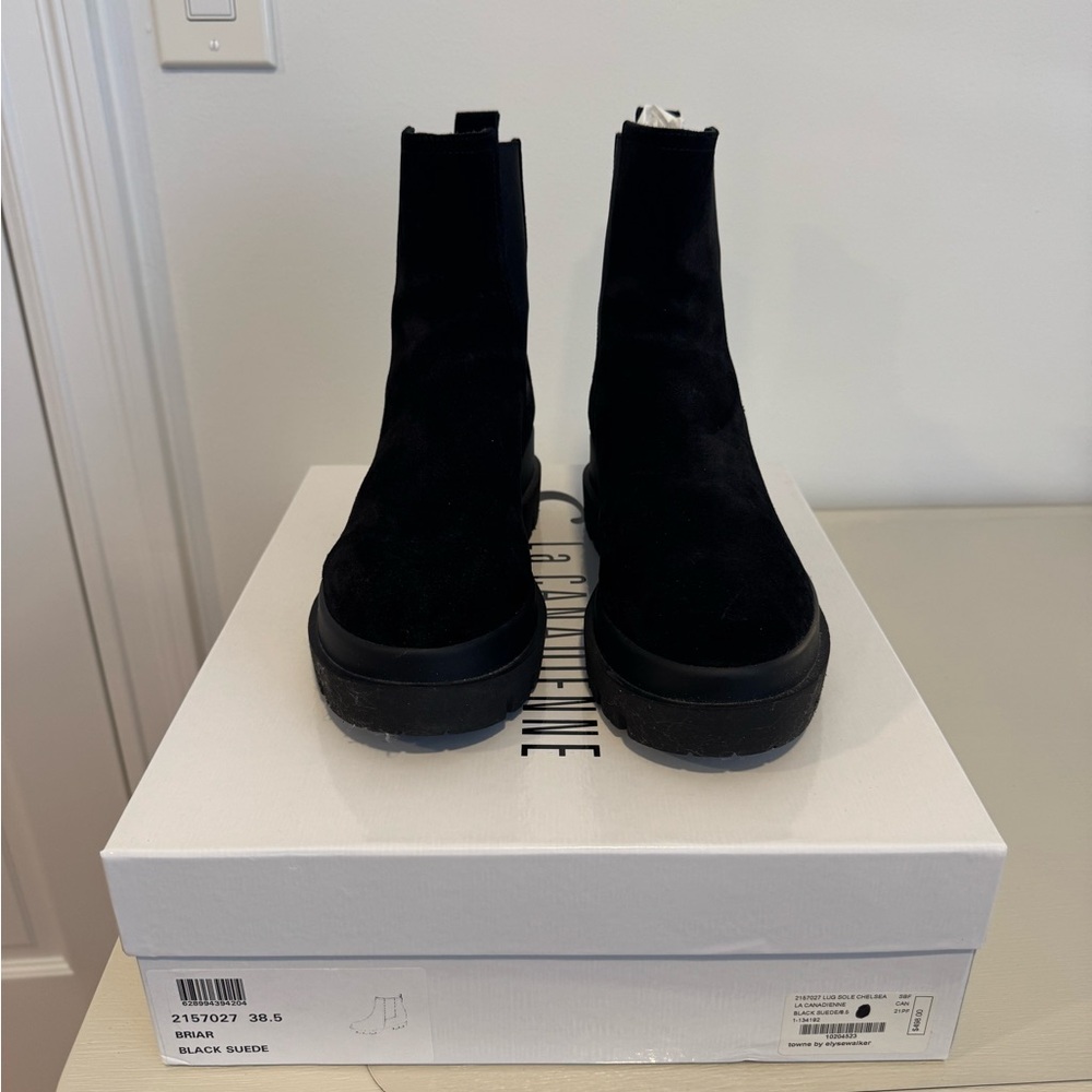 Brand new La Canadienne Briar - black suede boots, size 8.5. - Picture 2 of 5